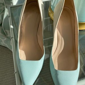 Lr blue and cream heels